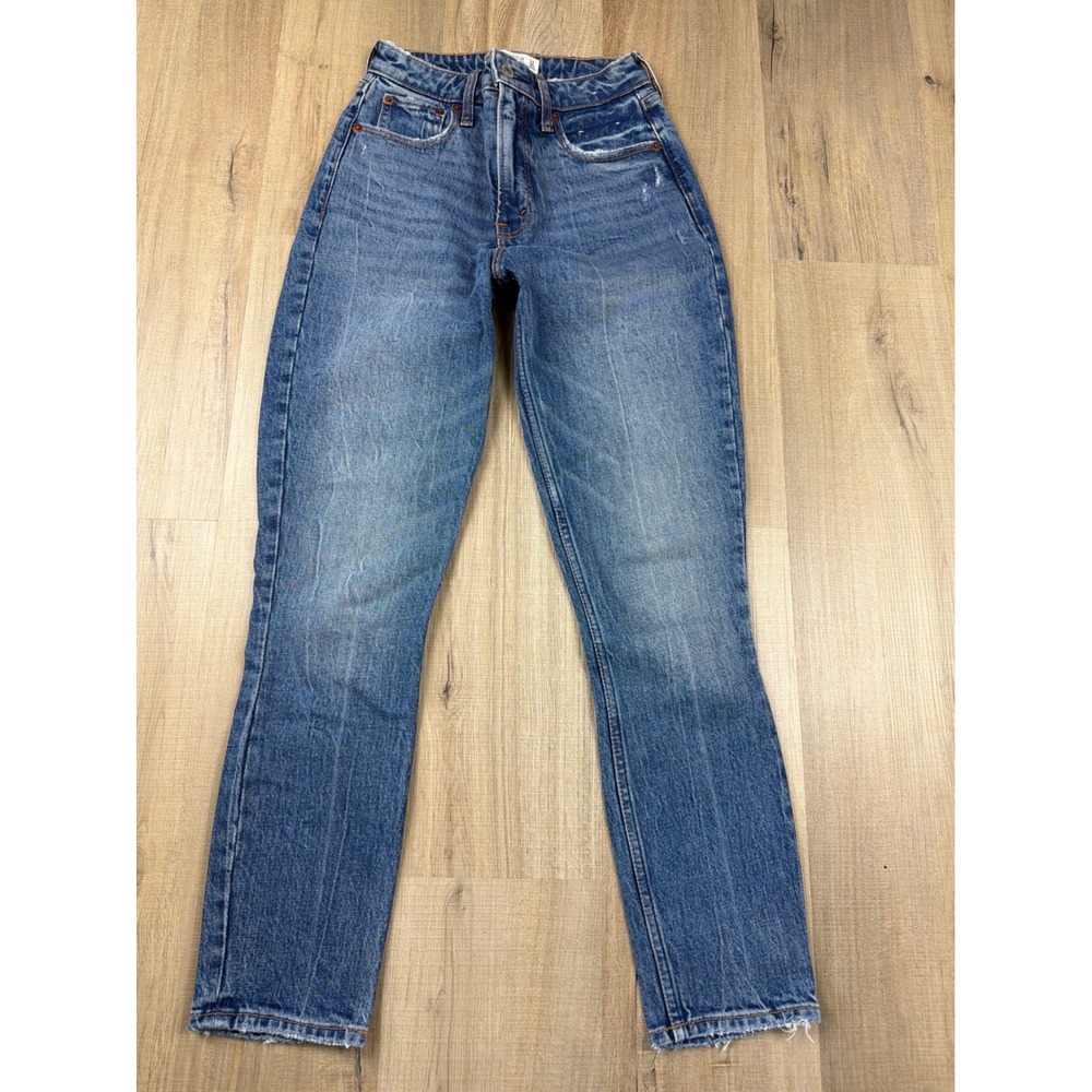 Abercrombie & Fitch Curve Love High Rise Skinny Jeans Medium Wash Blue 24‎ 00R